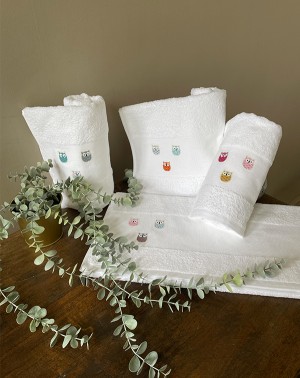 Serviette de bain - Hiboux