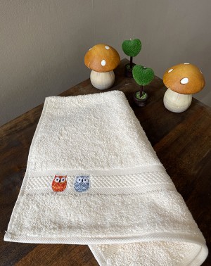 Serviette invité - Hiboux
